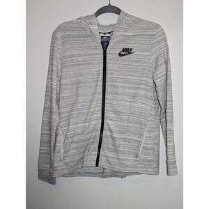 Nike Women's Heather Grey Full Zip Hoodie Sweater Size S
